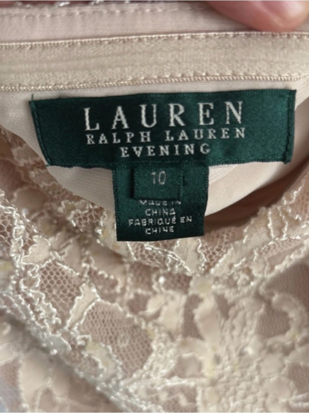 Ralph Lauren Champagne Lace Wrap Maxi Dress - Picture 6 of 8